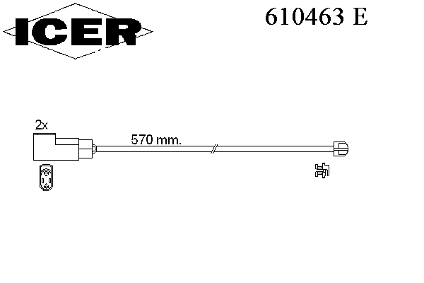 Сигнализатор, износ тормозных колодок 610463 E