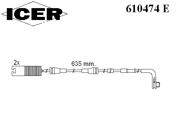 Сигнализатор, износ тормозных колодок 610474 E