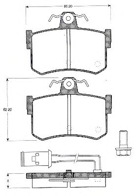 Комплект тормозных колодок, дисковый тормоз BLF409