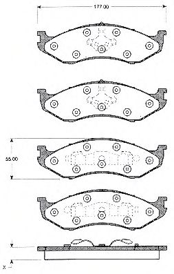 Комплект тормозных колодок, дисковый тормоз BLF891