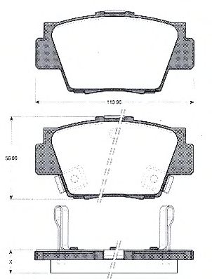 Комплект тормозных колодок, дисковый тормоз BLF905