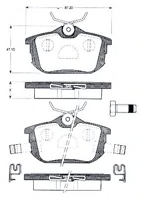Комплект тормозных колодок, дисковый тормоз BLF973