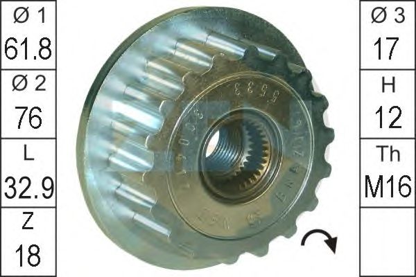 Freewheel Clutch, alternator ZN5533