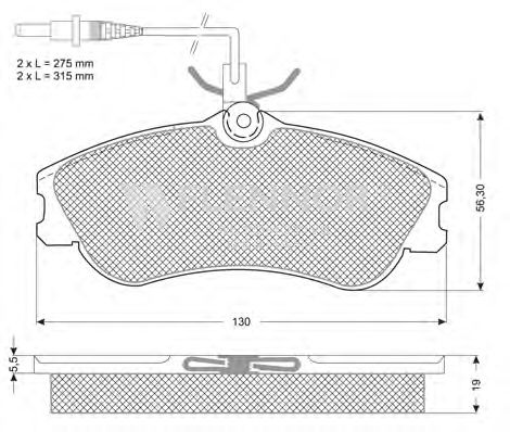 Комплект тормозных колодок, дисковый тормоз FB210276