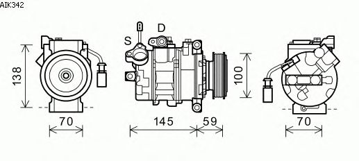 Kompressori, ilmastointilaite AIK342