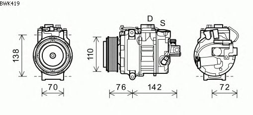 Compressor, ar condicionado BWK419