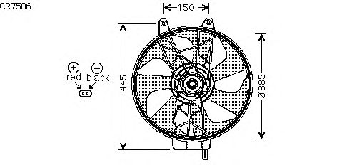 Вентилятор, охлаждение двигателя CR7506