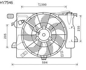 Вентилятор, охлаждение двигателя HY7546