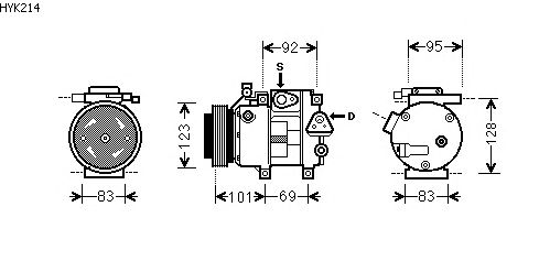 Compressor, airconditioning HYK214