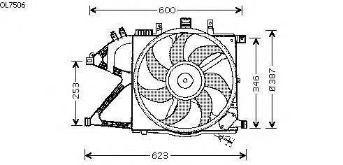 Вентилятор, охлаждение двигателя OL7506