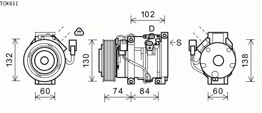 Kompressori, ilmastointilaite TOK611