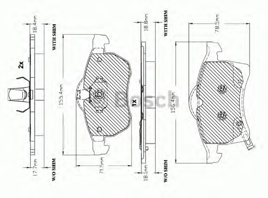 Комплект тормозных колодок, дисковый тормоз F 03A 150 012