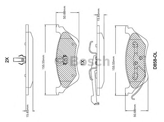 Комплект тормозных колодок, дисковый тормоз F 03B 150 303