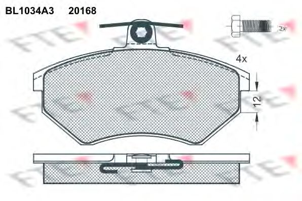 Комплект тормозных колодок, дисковый тормоз BL1034A3