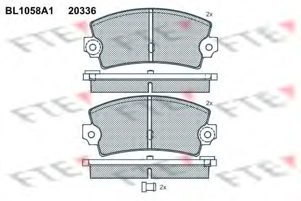 Комплект тормозных колодок, дисковый тормоз BL1058A1