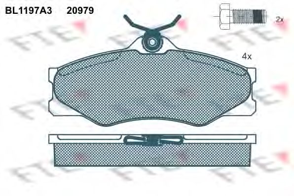 Kit de plaquettes de frein, frein à disque BL1197A3