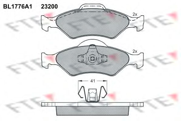 Комплект тормозных колодок, дисковый тормоз BL1776A1