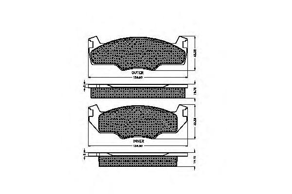 Комплект тормозных колодок, дисковый тормоз 30129
