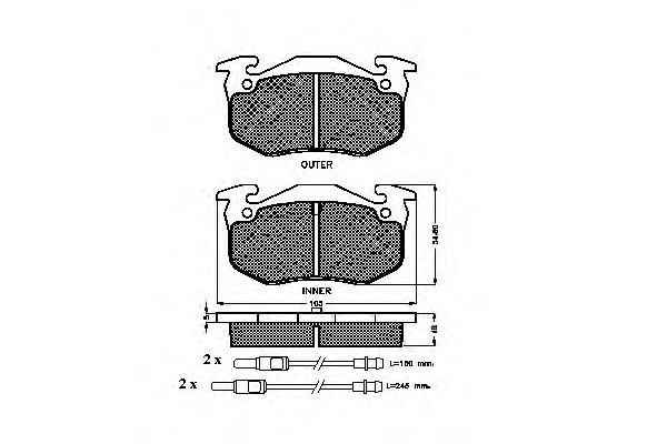 Комплект тормозных колодок, дисковый тормоз 31036