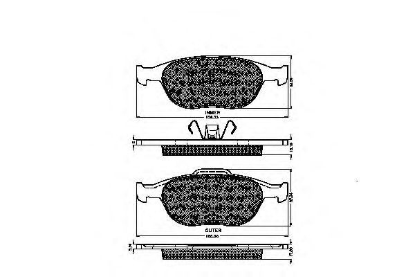 Комплект тормозных колодок, дисковый тормоз 32458