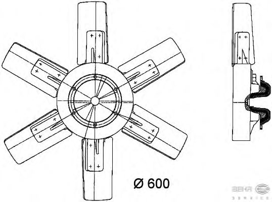 Ventilador, refrigeração do motor 8MV 376 730-291