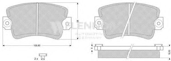 Комплект тормозных колодок, дисковый тормоз FB210496