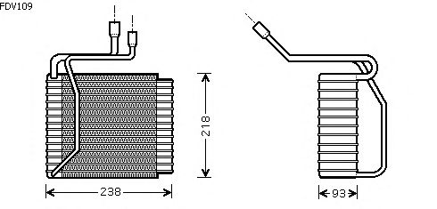 Evaporador, ar condicionado FDV109