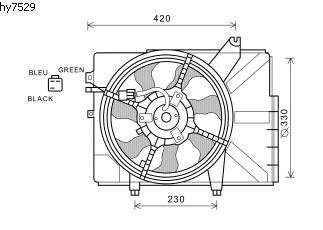 Ventilador, refrigeración del motor HY7529