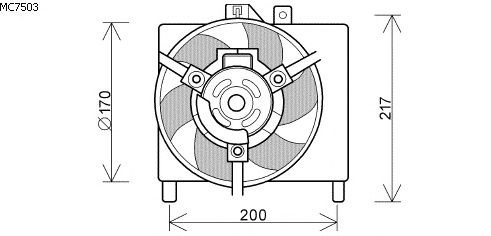 Вентилятор, охлаждение двигателя MC7503