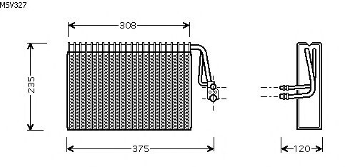 Evaporador, ar condicionado MSV327