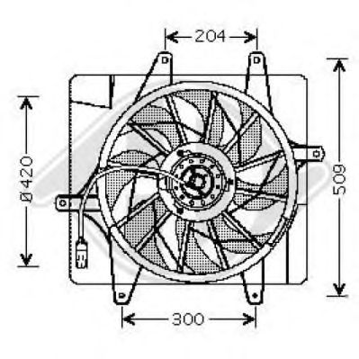 Ventilador, condensador del aire acondicionado 2605001