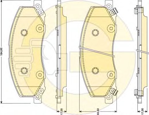 Комплект тормозных колодок, дисковый тормоз 6117811