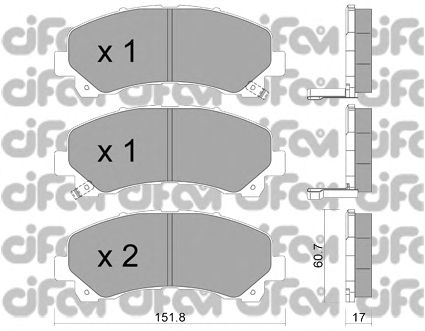 Комплект тормозных колодок, дисковый тормоз 822-902-0