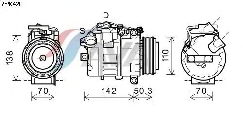 Kompressor, klimaanlegg BWK428