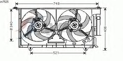 Вентилятор, охлаждение двигателя CN7525