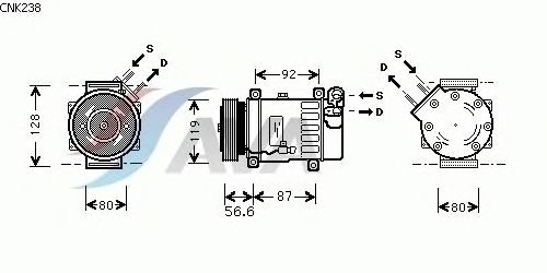 Compresor, aire acondicionado CNK238