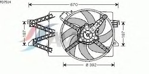 Ventilador, refrigeração do motor FD7514