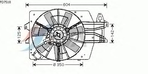 Вентилятор, охлаждение двигателя FD7518