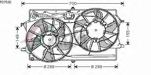 Вентилятор, охлаждение двигателя FD7530