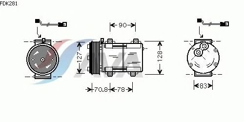 Compresor, aire acondicionado FDK281