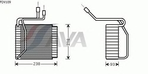 Evaporador, ar condicionado FDV109