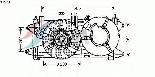 Вентилятор, охлаждение двигателя FT7573