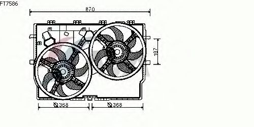 Вентилятор, охлаждение двигателя FT7586