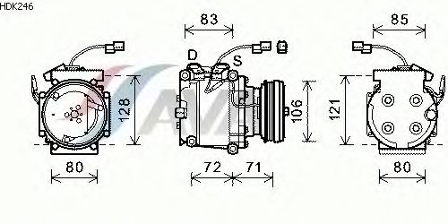 Compressor, ar condicionado HDK246