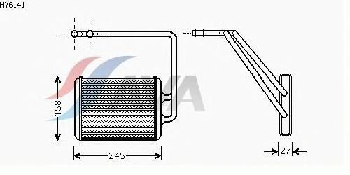 Permutador de calor, aquecimento do habitáculo HY6141