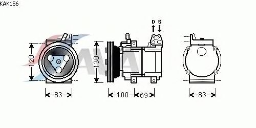 Compressor, ar condicionado KAK156
