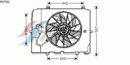 Вентилятор, охлаждение двигателя MS7502