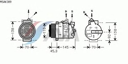 Kompressor, klimatanläggning MSAK389