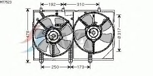 Ventilator, motorkøling MT7523