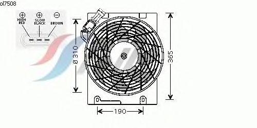 Ventilador, condensador del aire acondicionado OL7508